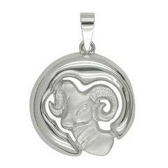Anhänger Widder, Sternzeichen in echt Sterling-Silber 925 oder Gelbgold, Ketten- oder Schlüssel-Anhänger