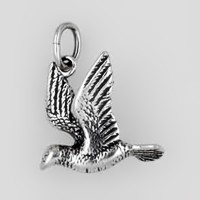 Anhänger Taube in echt Sterling-Silber 925 oder Gold, Charm, Ketten- oder Bettelarmband-Anhänger
