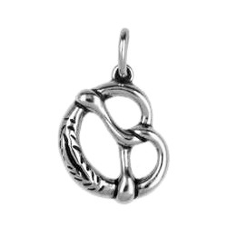 Anhänger Brezel in echt Sterling-Silber 925 oder Gold, Charm, Ketten- oder Bettelarmband-Anhänger