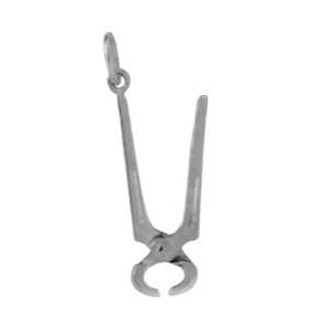 Anhänger Beißzange in echt Sterling-Silber 925, Charm, Ketten- oder Bettelarmband-Anhänger