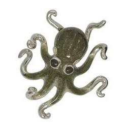 Zierfigur Krake in echt Sterling-Silber 925 emailliert, Standmodell
