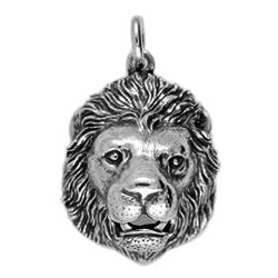 Anhänger Löwenkopf in echt Sterling-Silber 925 oder Gold, Ketten- oder Schlüssel-Anhänger