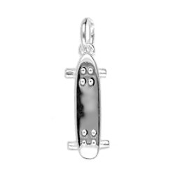 Anhänger Skateboard in echt Sterling-Silber 925 oder Gold, Charm, Ketten- oder Bettelarmband-Anhänger