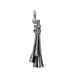 Anhänger Schalmei, Martinstrompete in echt Sterling-Silber 925 oder Gold, Charm, Ketten- oder Bettelarmband-Anhänger