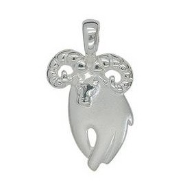 Anhänger Widder, Tierkreiszeichen, Sternzeichen in echt Sterling-Silber 925, Ketten- oder Schlüssel-Anhänger