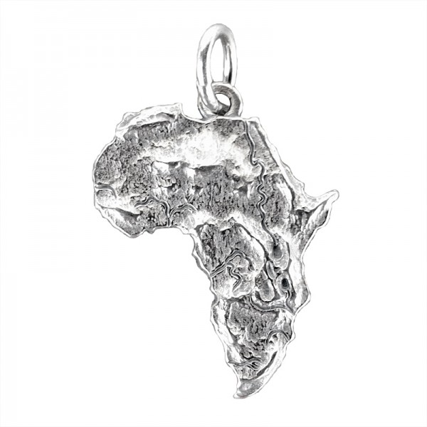 Anhänger Afrika in echt Sterling-Silber 925 oder Gold, Charm, Ketten- oder Bettelarmband-Anhänger