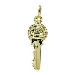 Anhänger BKS-Schlüssel in echt Gold, Charm, Ketten- oder Bettelarmband-Anhänger