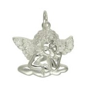Anhänger Engelskopf, Putte in echt Sterling-Silber 925 oder Gold, Ketten- oder Schlüssel-Anhänger