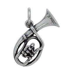 Anhänger Tenorhorn in echt Sterling-Silber 925 oder Gold, Charm, Ketten- oder Bettelarmband-Anhänger