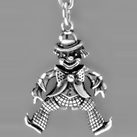 Anhänger Clown, Hampelmann beweglich in echt Sterling-Silber 925 oder Gold, Ketten- oder Schlüssel-Anhänger