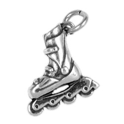 Anhänger Inline Skate, Rollerblade, Inliner in echt Sterling-Silber 925 oder Gold, Charm, Ketten- oder Bettelarmband-Anhänger