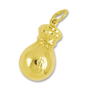 Anhänger Geldsack in echt Gelbgold 585, Charm, Ketten- oder Bettelarmband-Anhänger