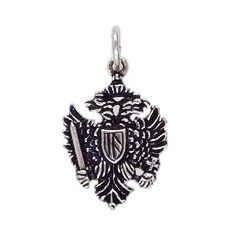Anhänger Österreich, Bundesadler alt in echt Sterling-Silber oder Gold, Charm, Ketten- oder Bettelarmband-Anhänger