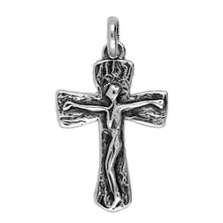 Anhänger Kreuz mit Korpus Leib Christi in echt Sterling-Silber 925, Gold oder teilvergoldet, Ketten- oder Schlüssel-Anhänger