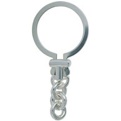 Schlüsselring Omega-Verschluss mit Ankerkette, Schlüsselmechanik in Sterling-Silber 925 für Anhänger