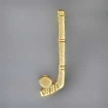 Anhänger Eishockeyschläger mit Puck in echt Sterling-Silber 925 oder Gold, Charm, Ketten- oder Bettelarmband-Anhänger