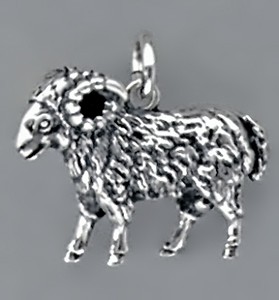 Anhänger Widder, Sternzeichen, Tierkreiszeichen in echt Sterling-Silber 925 oder Gold, Ketten- oder Schlüssel-Anhänger