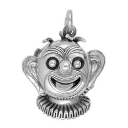 Anhänger Clown Gesicht in echt Sterling-Silber 925 oder Gold, Ketten- oder Schlüssel-Anhänger