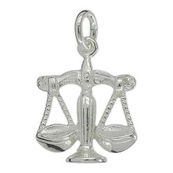Anhänger Waage, Tierkreiszeichen in echt Sterling-Silber 925 oder Gold, Ketten- oder Schlüssel-Anhänger