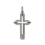 Anhänger Blattkreuz in echt Sterling-Silber 925, Ketten- oder Schlüssel-Anhänger