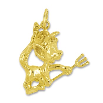 Anhänger Teufelchen in echt Gelbgold, Charm, Ketten- oder Bettelarmband-Anhänger