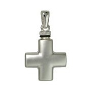 Anhänger Kreuz, Urne, Flacon in echt Sterling-Silber 925, Charm, Ketten- oder Bettelarmband-Anhänger