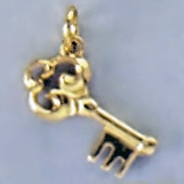 Anhänger Schlüssel in echt Sterling-Silber 925 oder Gold, Charm, Ketten- oder Bettelarmband-Anhänger