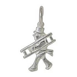 Anhänger Schornsteinfeger in echt Sterling-Silber 925 weiß oder Gold, Charm, Ketten- oder Bettelarmband-Anhänger