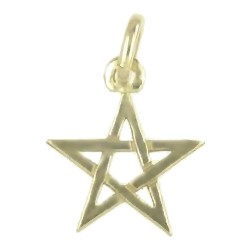 Anhänger Pentagramm, Pentalpha, Pentakel in echt Sterling-Silber 925 oder Gelbgold 333, Charm, Ketten- oder Bettelarmband-Anhänger