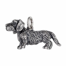 Anhänger Dackel, Hund in echt Sterling-Silber 925 oder Gold, Ketten- oder Schlüssel-Anhänger