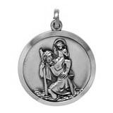 Anhänger Christophorus und Jesuskind in echt Sterling-Silber 925 oder Gold, Ketten- oder Schlüssel-Anhänger