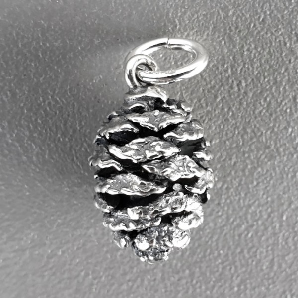 Anhänger Kiefernzapfen in echt Sterling-Silber oder Gold, Charm, Ketten- oder Bettelarmband-Anhänger