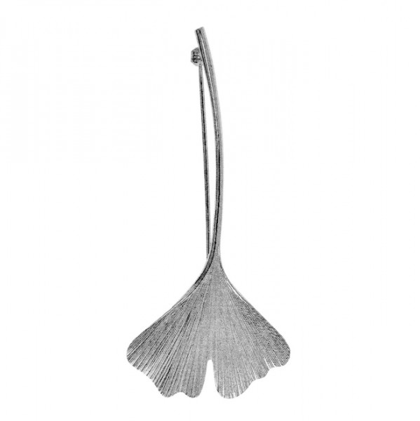 Brosche Ginkgoblatt in echt Sterling-Silber 925