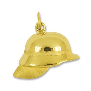 Feuerwehrhelm-Anhänger in echt Sterling-Silber 925 oder Gold, Charm, Ketten- oder Bettelarmband-Anhänger