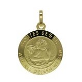 Anhänger Schutzengelslättchen "Gottes Segen auf all Deinen Wegen" in echt Gelbgold, Charm, Ketten- oder Bettelarmband-Anhänger