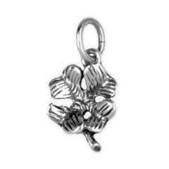Anhänger Kleeblatt in echt Sterling-Silber 925 oder Gold, Charm, Ketten- oder Bettelarmband-Anhänger