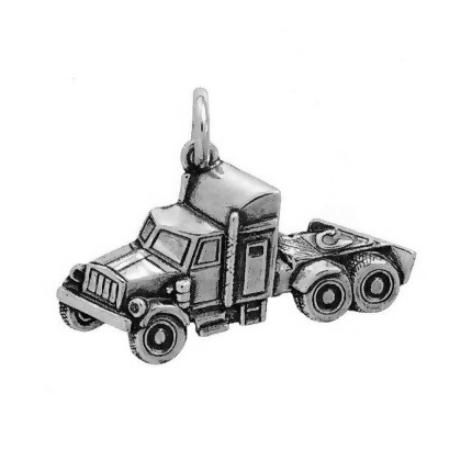 Anhänger Sattelschlepper in echt Sterling-Silber 925 oder Gold, Ketten- oder Schlüssel-Anhänger