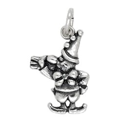 Anhänger Clown in echt Sterling-Silber 925, Gelbgold oder teilvergoldet, Ketten- oder Bettelarmband-Anhänger