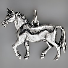 Anhänger Pferd in echt Sterling-Silber 925 oder Gold, Ketten- oder Schlüssel-Anhänger