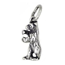 Anhänger Berliner Bär in Silber oder Gold, Charm T156, Kettenanhänger oder Bettelarmband-Anhänger 