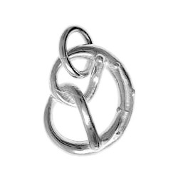 Anhänger Brezel in echt Sterling-Silber 925 oder Gelbgold, Charm, Ketten- oder Bettelarmband-Anhänger