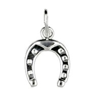 Anhänger Hufeisen in echt Sterling-Silber 925, Charm, Ketten- oder Bettelarmband-Anhänger