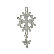 Anhänger Hugenottenkreuz in echt Sterling-Silber 925 oder Gold, Ketten- oder Schlüssel-Anhänger