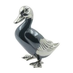 Zierfigur Ente in echt Silber 925, Standmodell