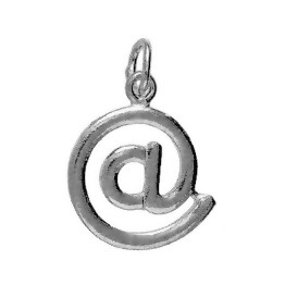 Anhänger at-Zeichen @ in echt Sterling-Silber 925 oder Gold, Charm, Ketten- oder Bettelarmband-Anhänger