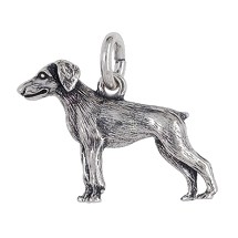 Anhänger Dobermann, Hund in echt Sterling-Silber 925 oder Gelbgold, Ketten- oder Schlüssel-Anhänger