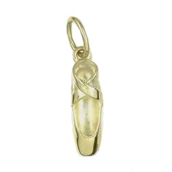 Anhänger Ballettschuh in echt Gelbgold, Charm, Ketten- oder Bettelarmband-Anhänger
