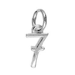 Anhänger Sieben in echt Sterling-Silber 925 oder Gold, Charm, Ketten- oder Bettelarmband-Anhänger