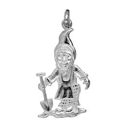 Anhänger Gartenzwerg in echt Sterling-Silber 925 oder Gold, Charm, Ketten- oder Bettelarmband-Anhänger