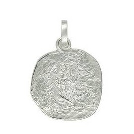 Anhänger Jungfrau, Tierkreiszeichen in echt Sterling-Silber 925 oder Gelbgold, Charm, Ketten- oder Bettelarmband-Anhänger